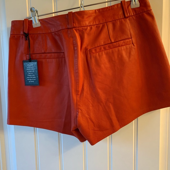 Joes Jeans red leather trouser shorts New 25 - Picture 3 of 5
